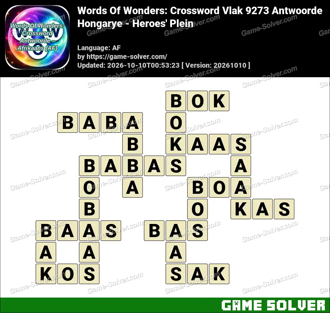 Words Of Wonders: Crossword Vlak 9273 Antwoorde – Hongarye – Heroes’ Plein